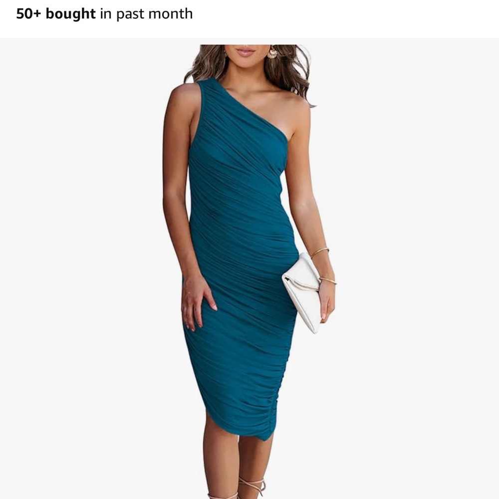 Chic Teal One-Shoulder Dress